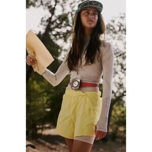 NWT Free People FP Movement Women's In The Wild Shorts Glow Yellow Size XL